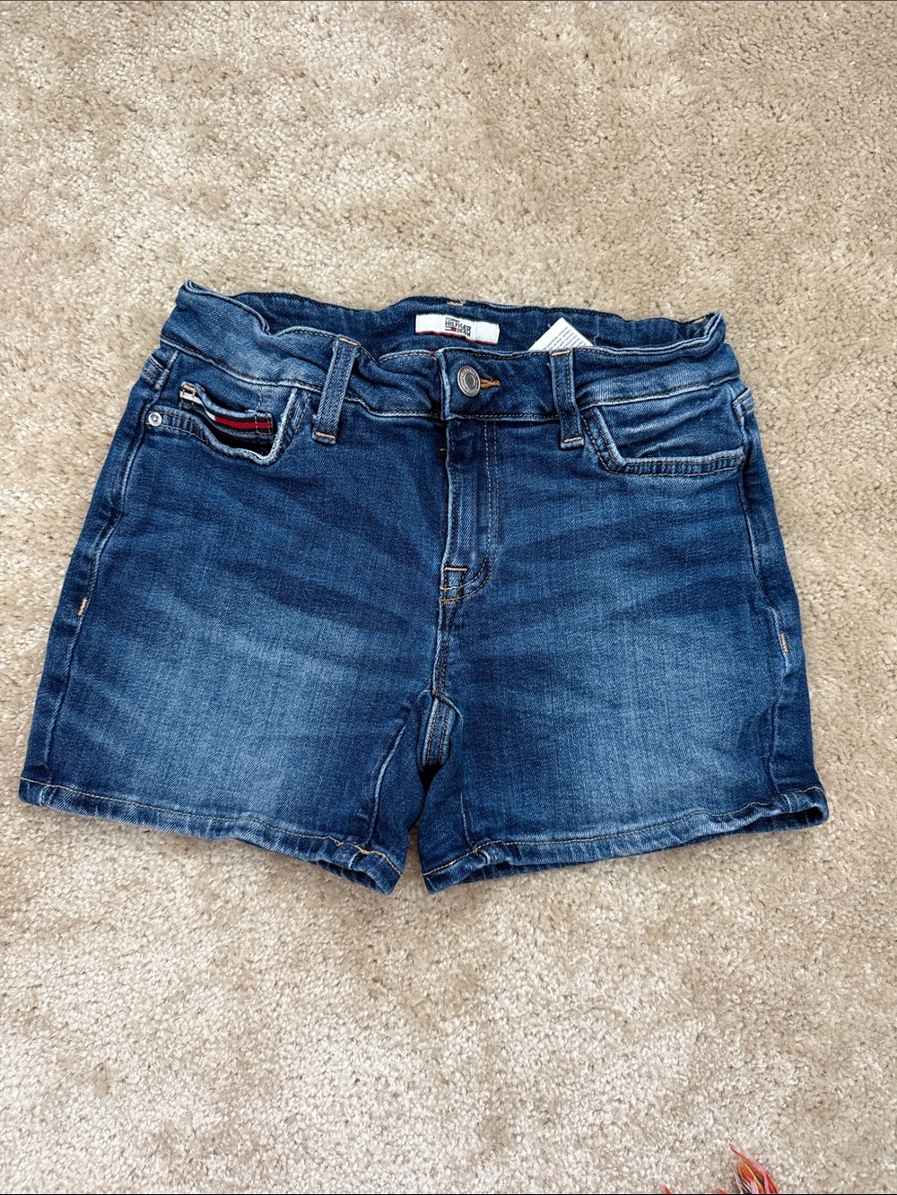 Tommy Hilfiger Distressed Dark Blue Denim Women's Shorts